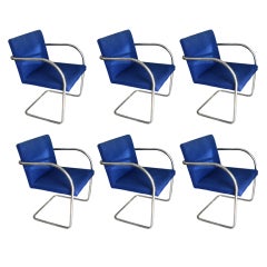 SET OF SIX MIES VAN DER  ROHE BRNO CHAIRS  FOR KNOLL