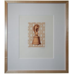 Original Rene Magritte Colored Etching