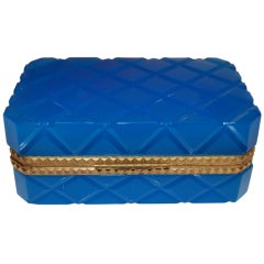 EXCEPTIONAL CENEDESE BLUE MURANO GLASS BOX