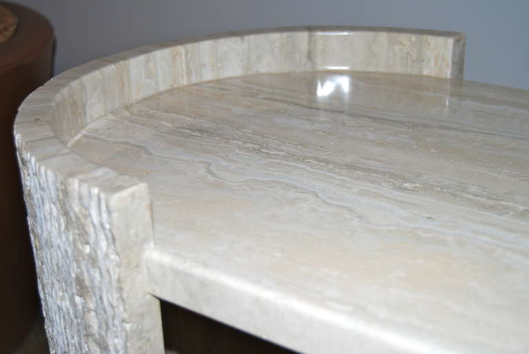 Marble Exceptional Italian Travertine Console Table