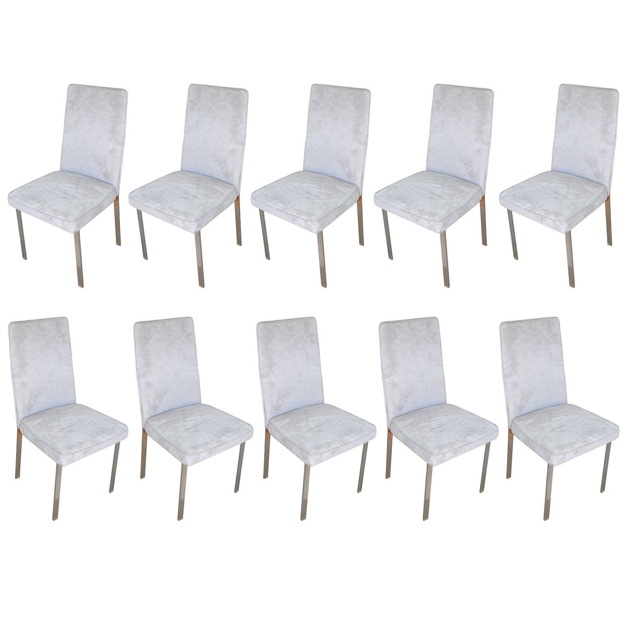 Set of 10 Dining Chairs Attributed to Milo Baughman For Sale