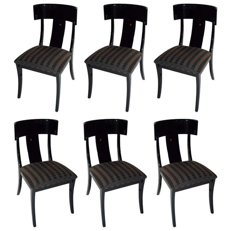 Set of Six Klismos Dining Room Chairs For Sale