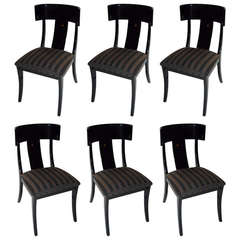 Set of Six Klismos Dining Room Chairs