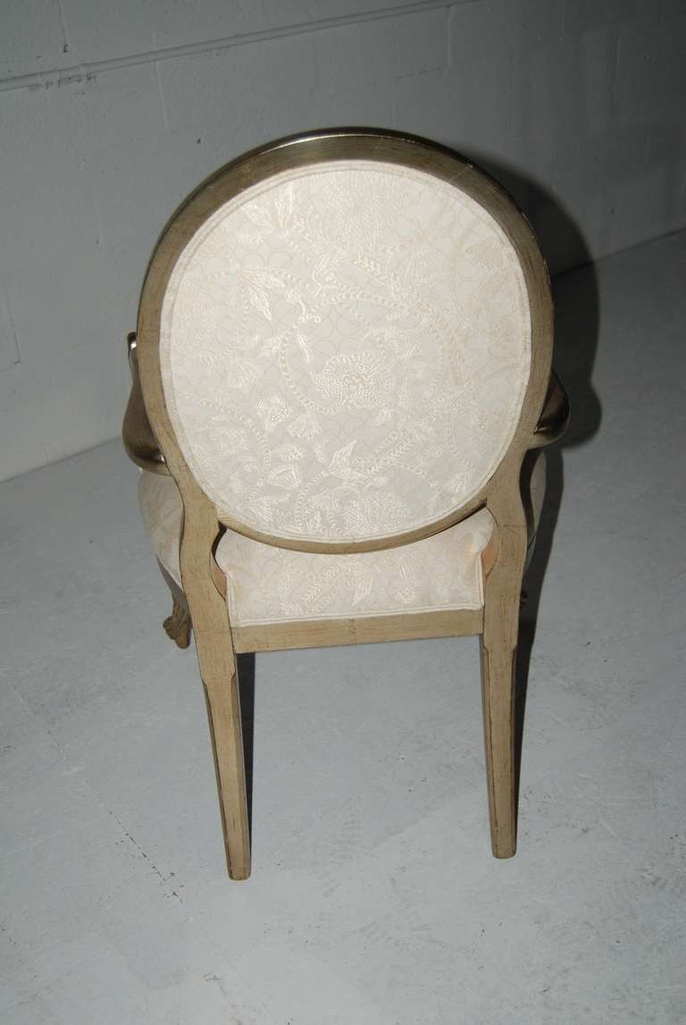 20th Century Set Of Eight Silver Leafed Dining Room Chairs For Sale