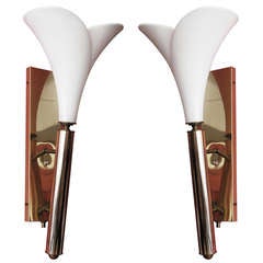 Impressive Pair of  Calla Lily Wall Sconces
