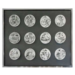Whimsical  Collection of Bjorn Wiinblad Framed Plaques