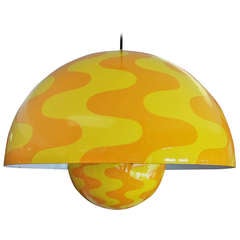 Large "OP ART" Verner Panton Flower Pot Pendant for Louis Poulsen