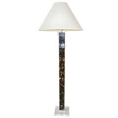 Karl Springer Style Tesselated Horn Floor Lamp