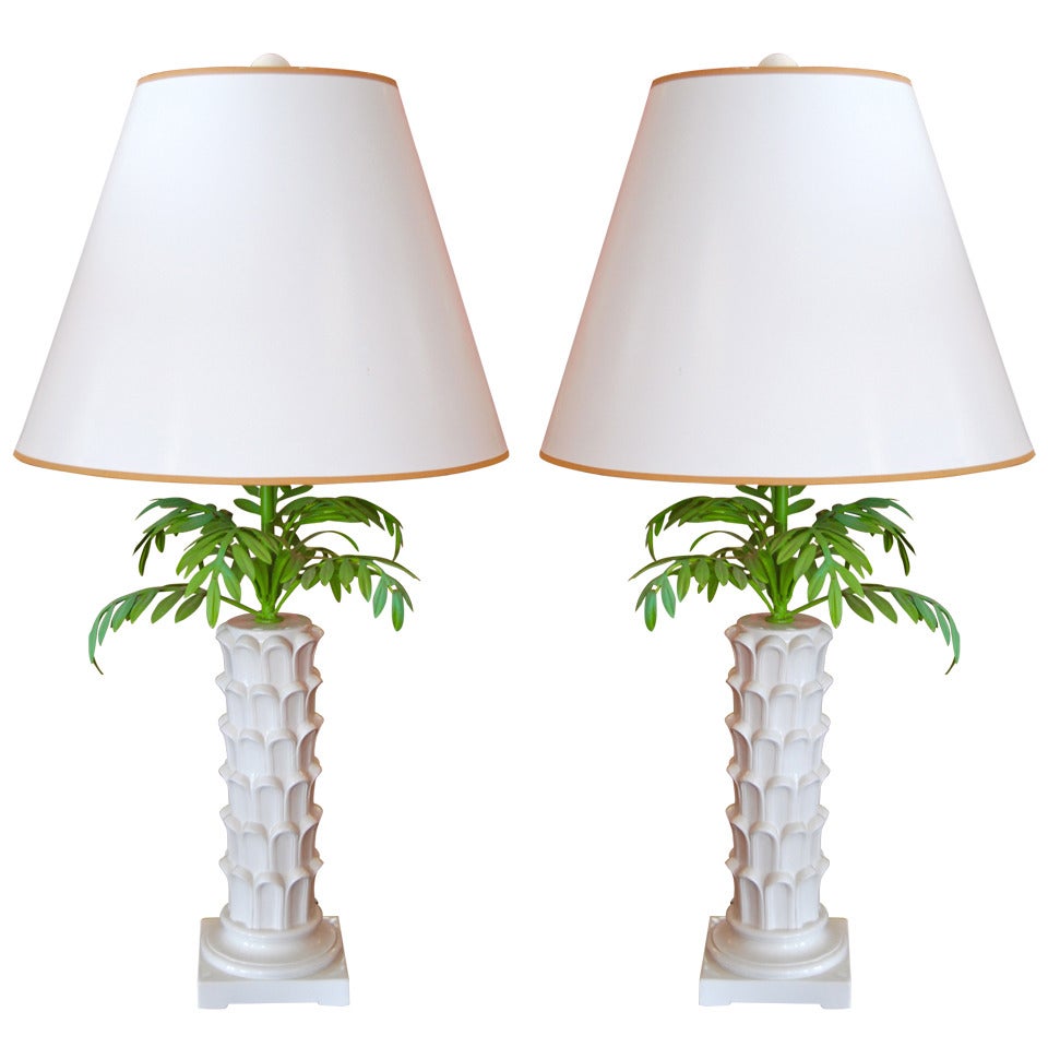 Chic Pair of Italian Palm Tree lamps--SATURDAY SALE
