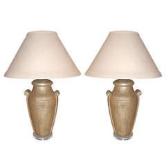 Vintage Elegant Pair of Italian Neoclassical Urn Lamps