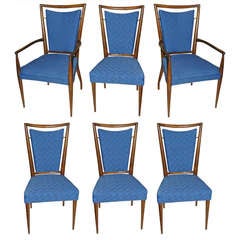 Stunning Set of Six Dining Room Chairs Attributed to Gio Ponti