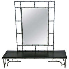 Chic Hollywood Regency Mirror and Wall Mounted Console Table