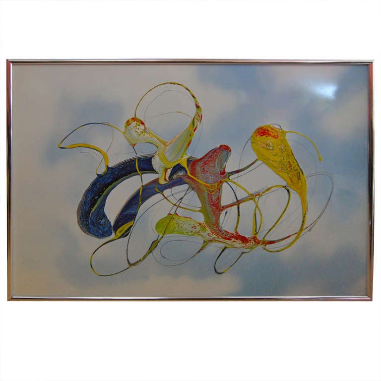 Late 20th Century Spectacular Original Oil on Plexiglass by Dennis Yesner