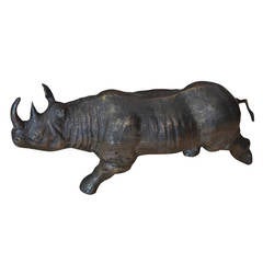 Wonderful Bronze Rhinoceros Sculpture from Laverne Galleries