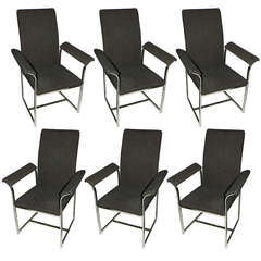 Stunning Set of Six Milo Baughman Dining Chairs