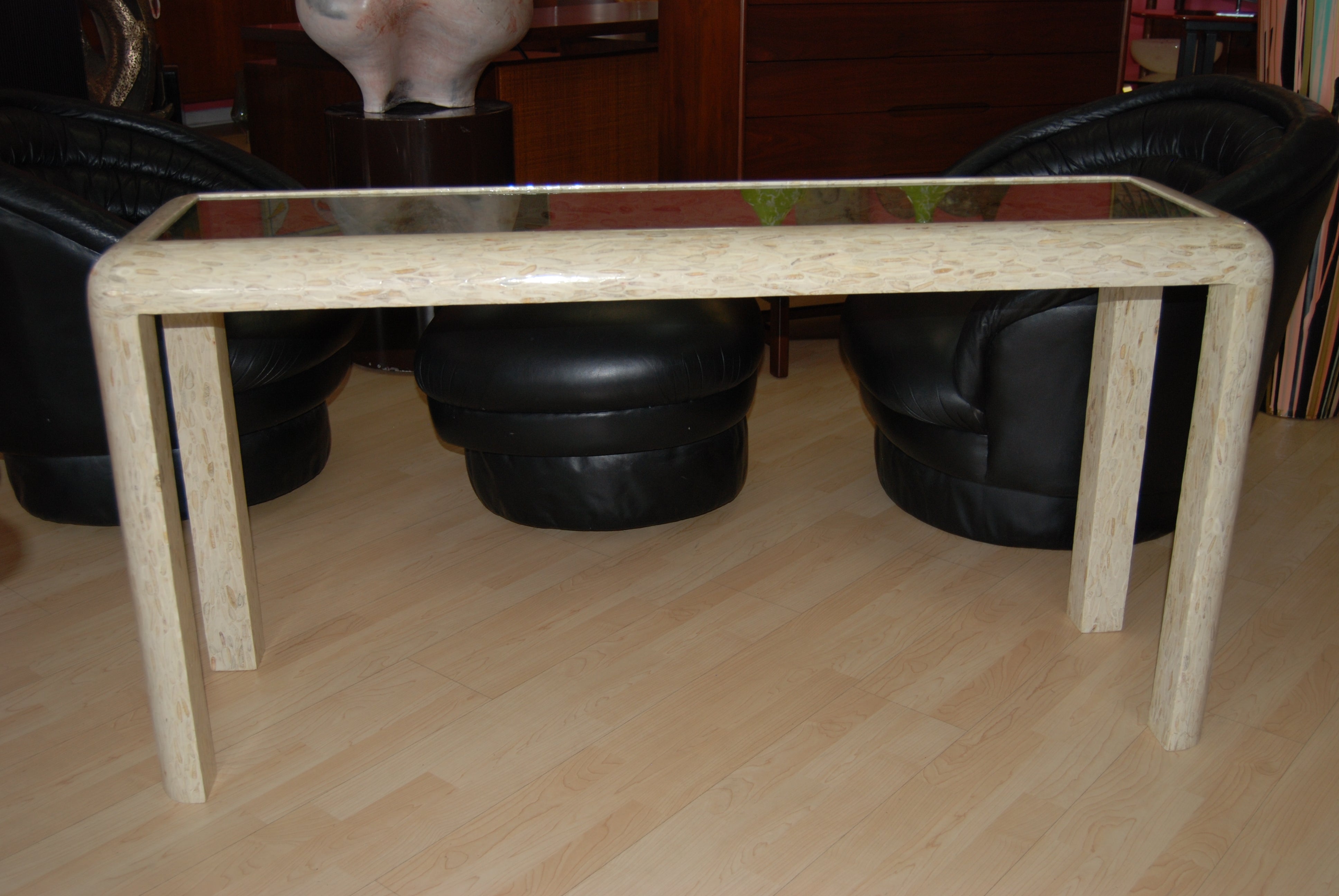 Sliced Bone Console Table For Sale