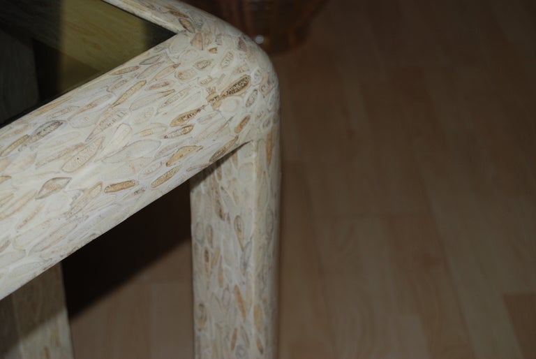 Colombian Sliced Bone Console Table For Sale