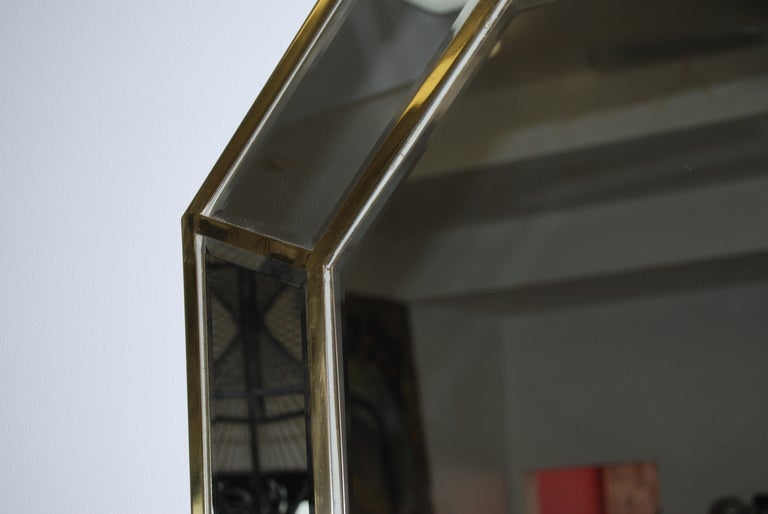 Italian Brass Framed Mirror By La Barge For Sale