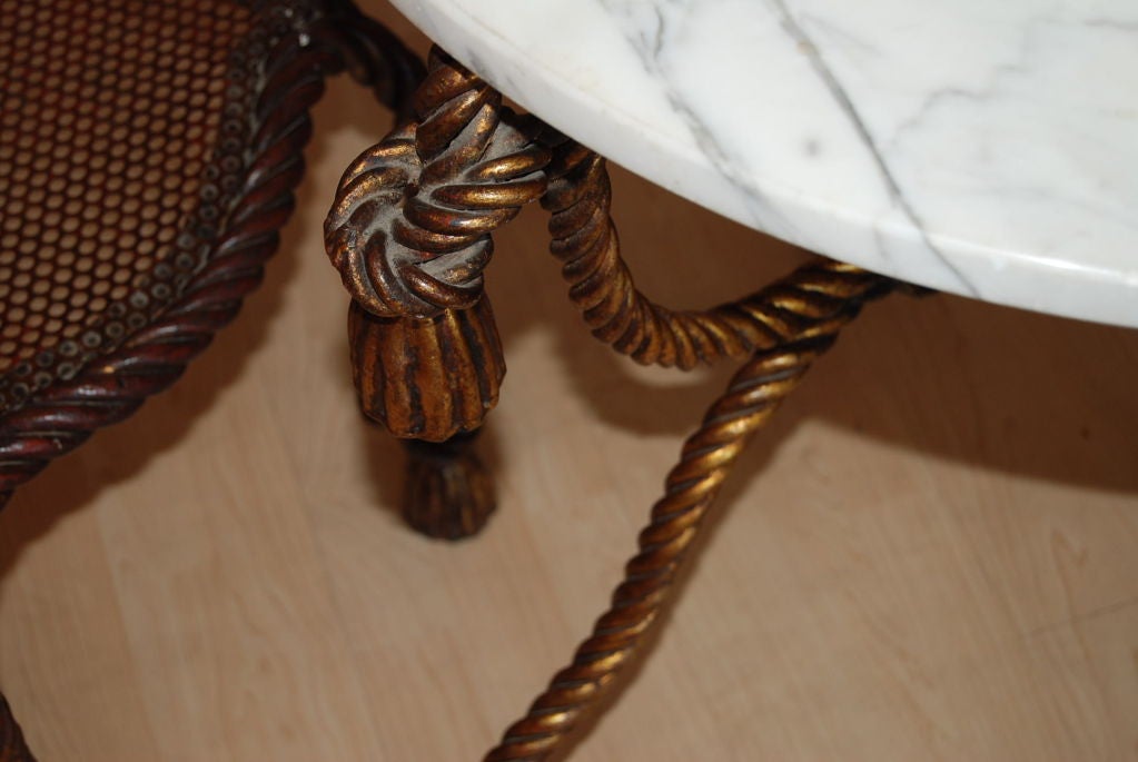 20th Century CHIC   DOROTHY  DRAPER TABLE SET WITH  ROPE AND TASSELS