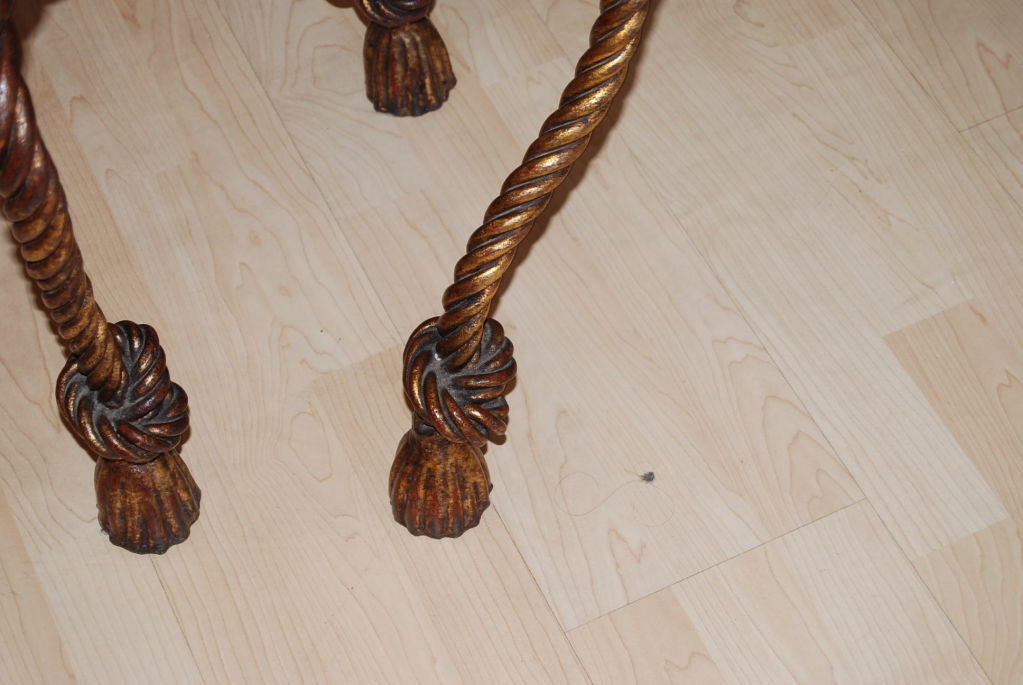 Marble CHIC   DOROTHY  DRAPER TABLE SET WITH  ROPE AND TASSELS