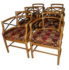 Superb Set Of Vintage Mcguire Dining Chairs