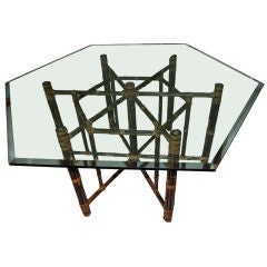 VINTAGE HEXAGON TWO TONE MCGUIRE DINING TABLE VINTAGE HEXAGON TWO TONE MCGUIRE DINING TABLE