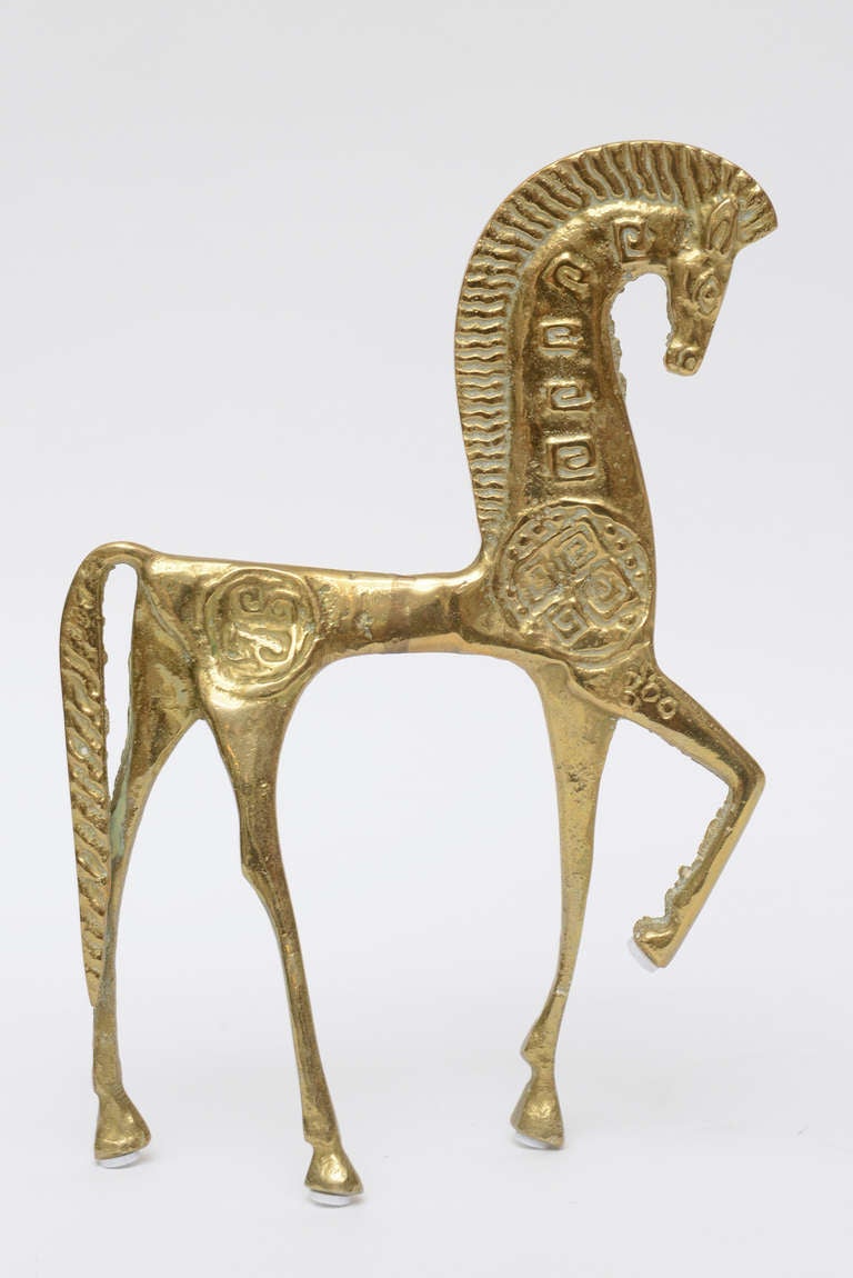 Classical Roman Cast Bronze Etruscan Horse Sculpture in the Style of Frederic Weinberg