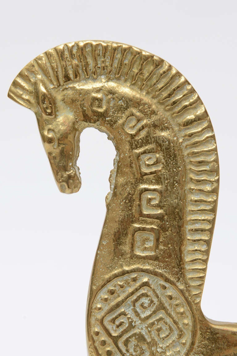 Cast Bronze Etruscan Horse Sculpture in the Style of Frederic Weinberg In Excellent Condition In North Miami, FL