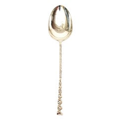 Antique Sterling Silver Hallmarked Serving Spoon with Ball Rest