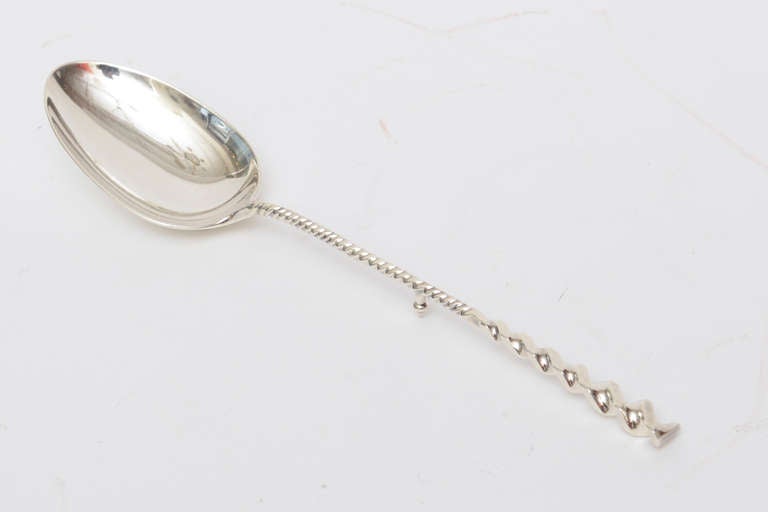Sterling Silver Hallmarked Serving Spoon with Ball Rest