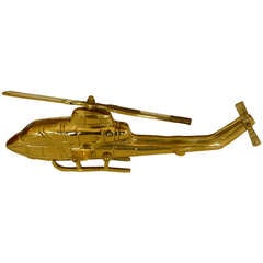 Fabulous Solid Brass Helicopter Sculpture