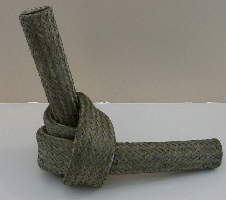 Braided and Twisted Stainess Steel Sculptural Bud Vase