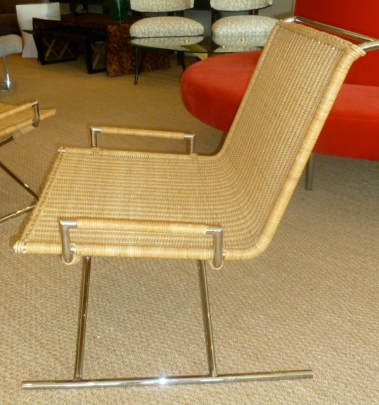 Mid-20th Century Pair of Ward Bennett Sled Chairs