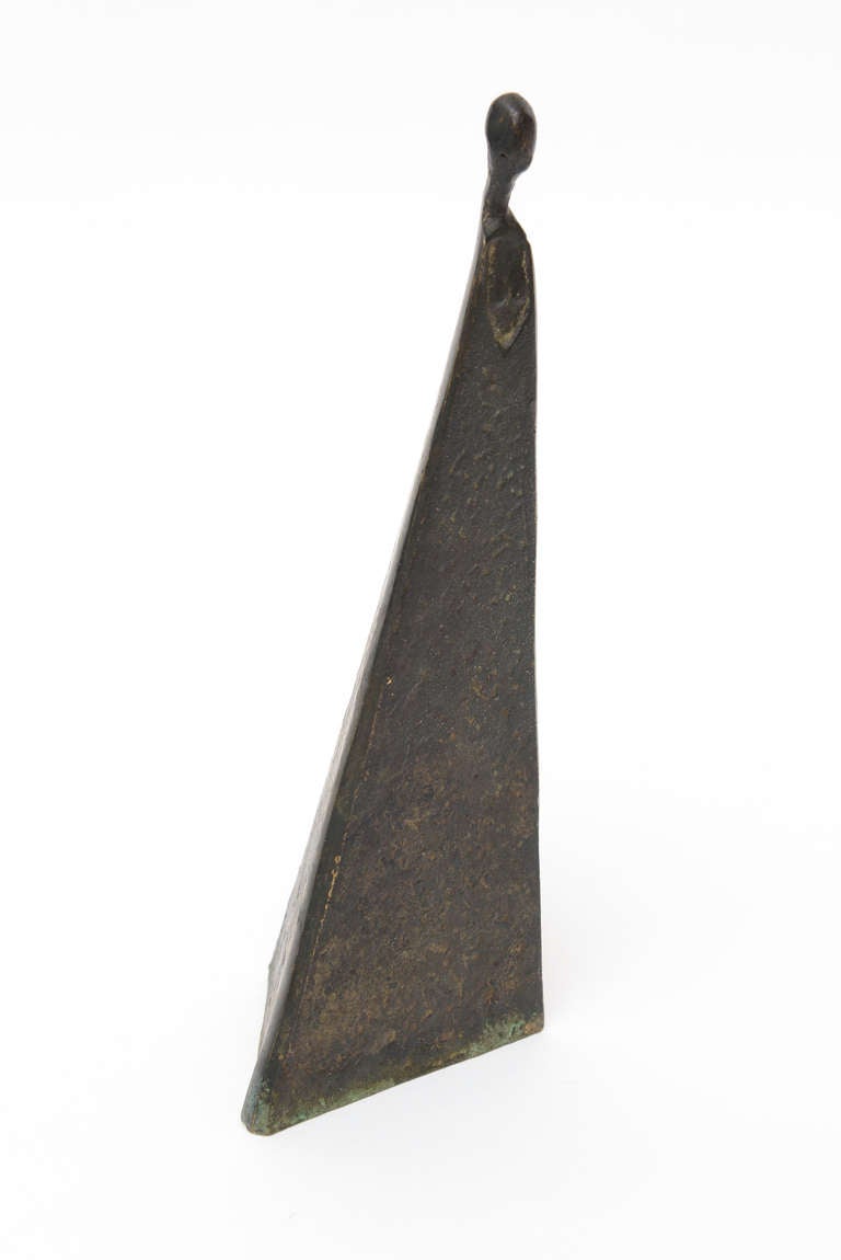 Giacometti Style Bronze Angled Sculpture