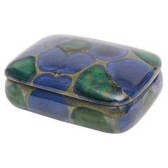 Vintage Italian Glazed Ceramic Lidded Box
