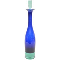 Vintage Anje Kjaer for Holmegaard Sommerso Glass Bottle/ Decanter