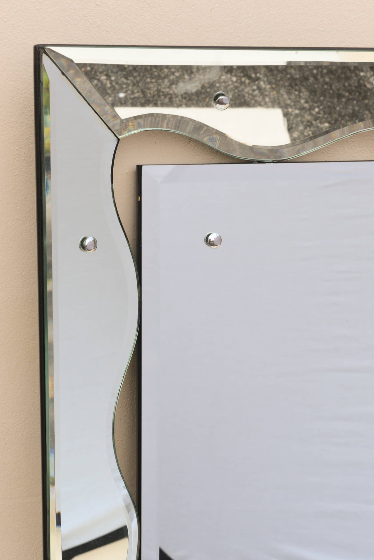 Silvered Mirror Mid-Century Modern In Good Condition In North Miami, FL