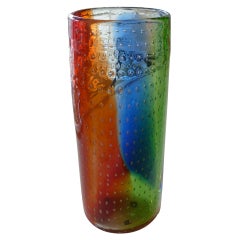 Murano Italian Avem Controlled Bubbled Rainbow Vase/SAT. SALE