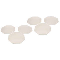 Italian Collection of Rare 6 Signed Romeo Rega Polished Stainless Steel Chargers/Placemats 2
