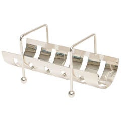 Italian Modernist Silver Plate Baguette Holder 10