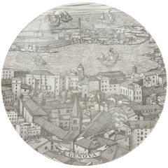 One Italian Piero Fornasetti "Genova" Porcelain Plate