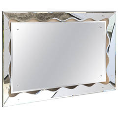 Hollywood Regency Monumental Scalloped Horizontal Mirror 3