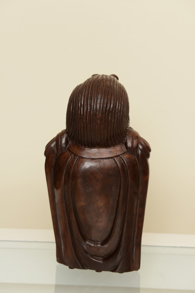 Resin Vintage Kwan Yin Buddha Head In Good Condition In North Miami, FL