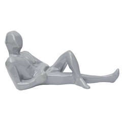 Retro Cubist Inspired  Signed Jaru "Gray Man" Ceramic Sculpture/ SATURDAY SALE