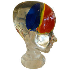 Fantastic Lucite and Primary Color Head Sculpture