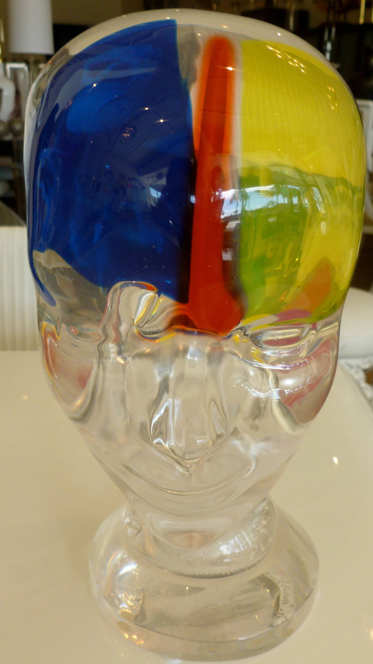 Fantastic Lucite and Primary Color Head Sculpture at 1stDibs