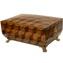 Signed Maitland- Smith Stunning Marquetry Wood & Brass Box