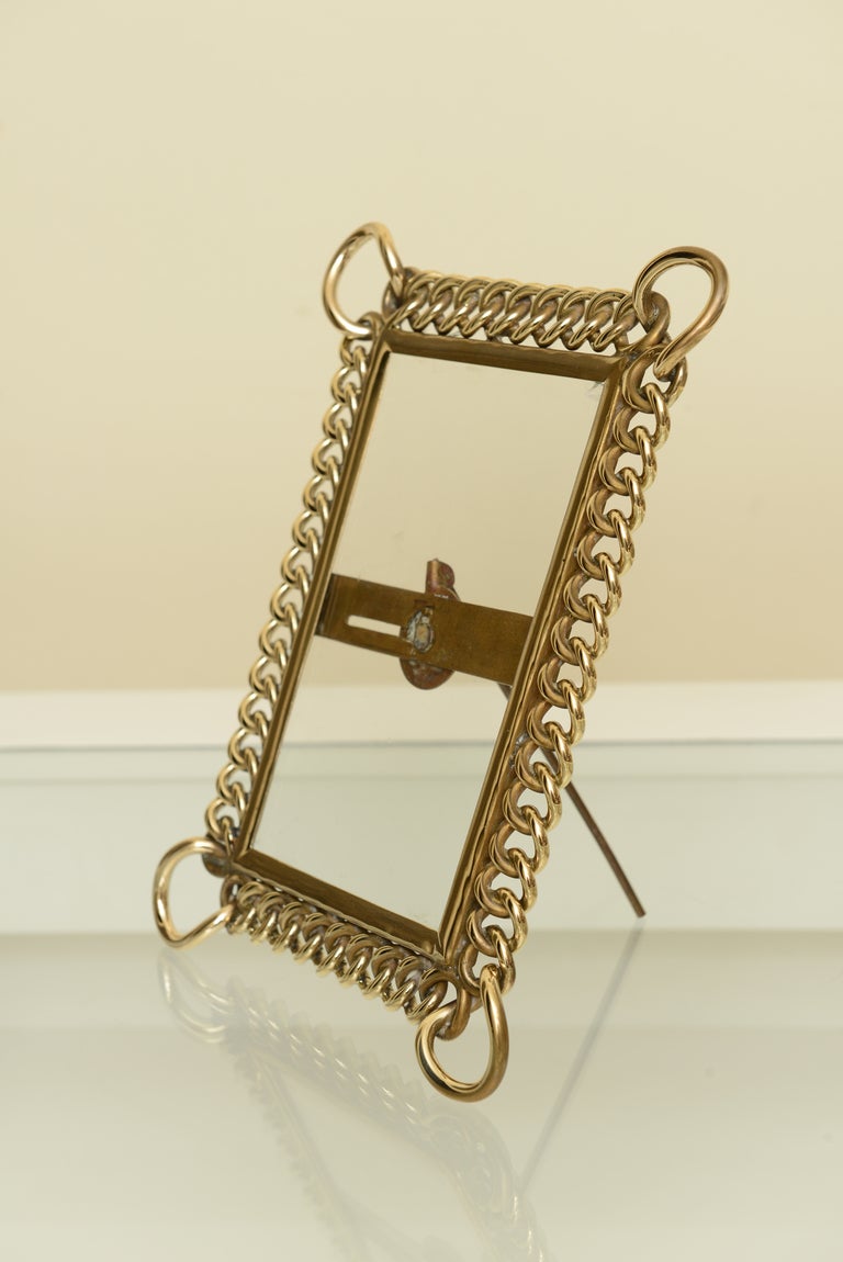 Polished Brass Chain Link Picture Frame at 1stdibs