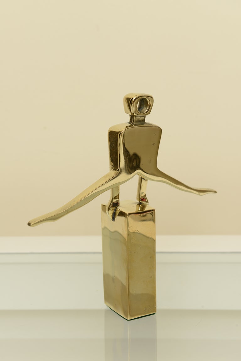 Late 20th Century Modernist Polished Brass Sculpture