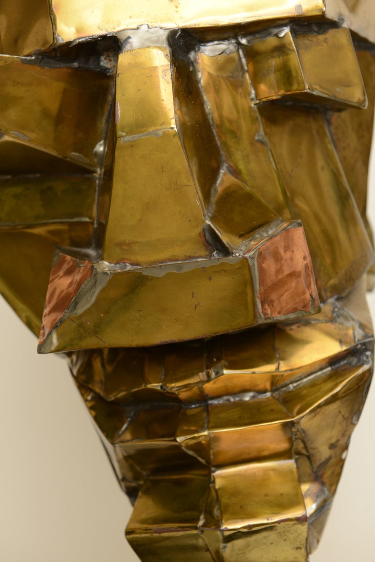 Brutalist Cubist Abstract Brass and Marble Monumental Sculpture/SALE 3
